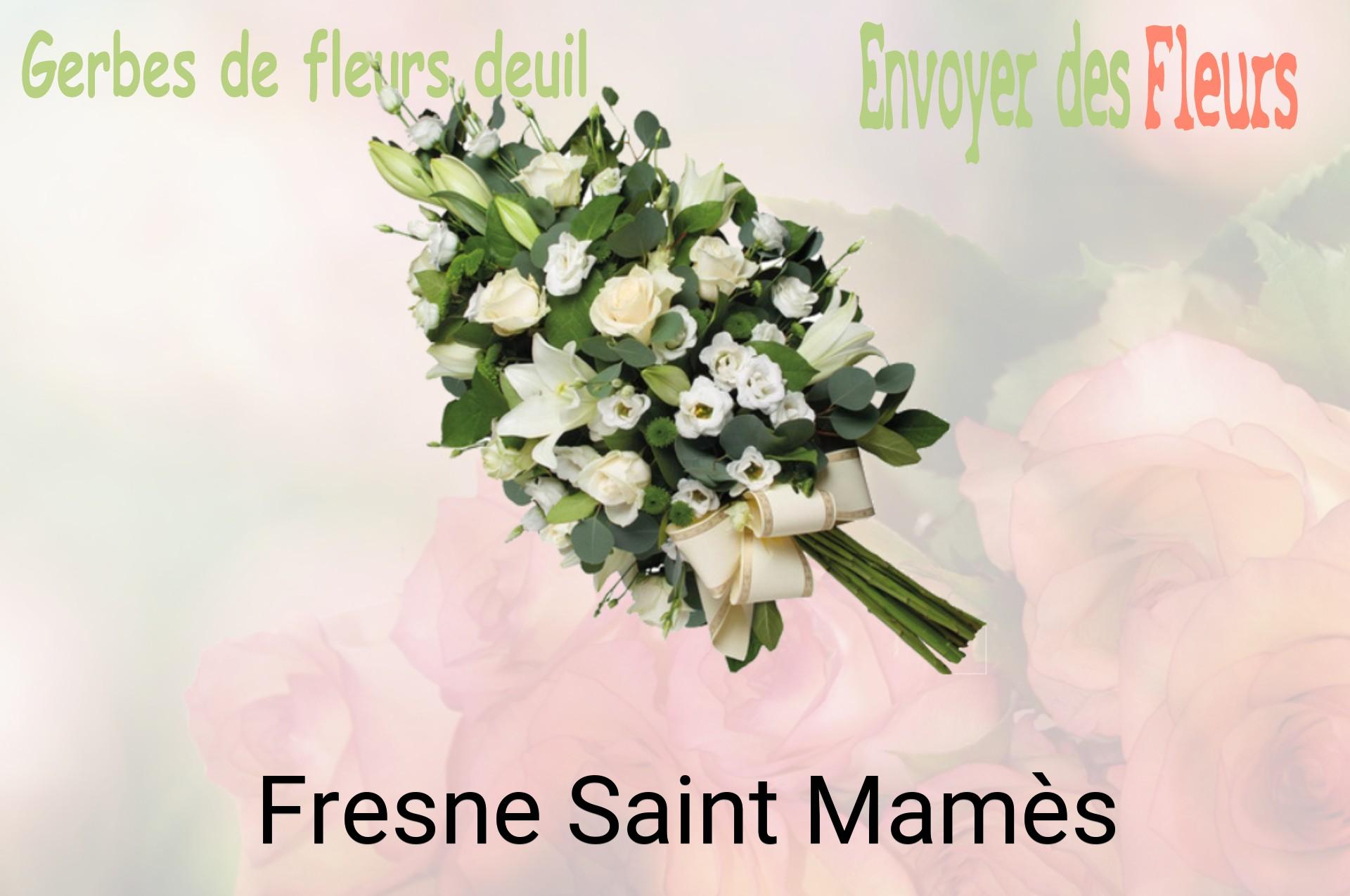 Gerbe de fleurs de deuil livrée à Fresne-Saint-Mamès